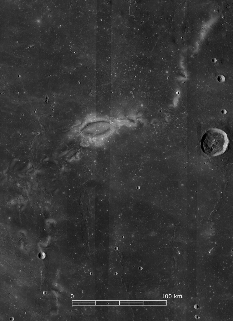 Reiner Gamma (L57 del Lunar 100) fotografiado desde la órbita lunar