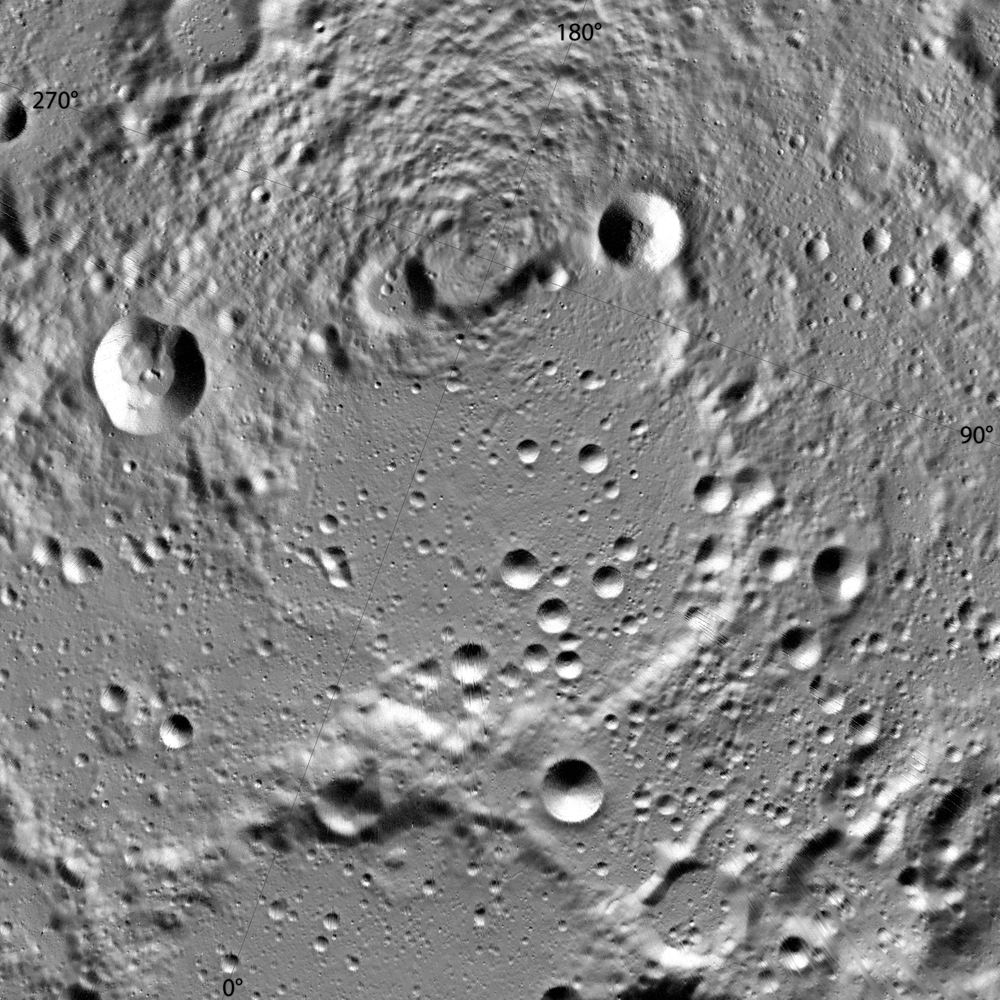 Peary (L88 del Lunar 100) fotografiado desde la órbita lunar